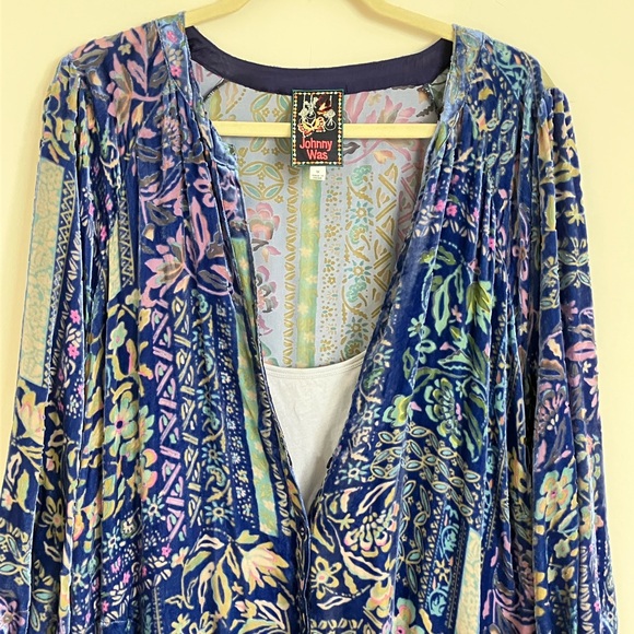 Johnny Was Floral Blue Midi Dress - Picture 9 of 15